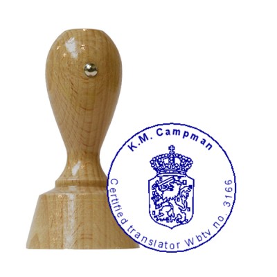 Handstempel 45 mm Vertaler