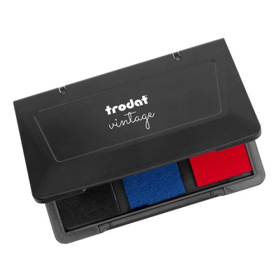 Trodat Vintage stempelkussen, zwart-blauw-rood