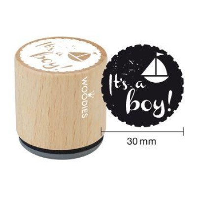 Geboorte stempels Houten handstempel "Woodies" | It's a Boy