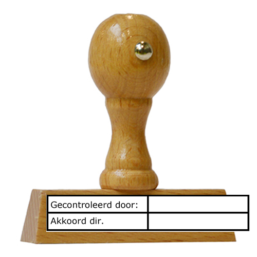 Boekhoud handstempel 70x15 mm. voorbeeld