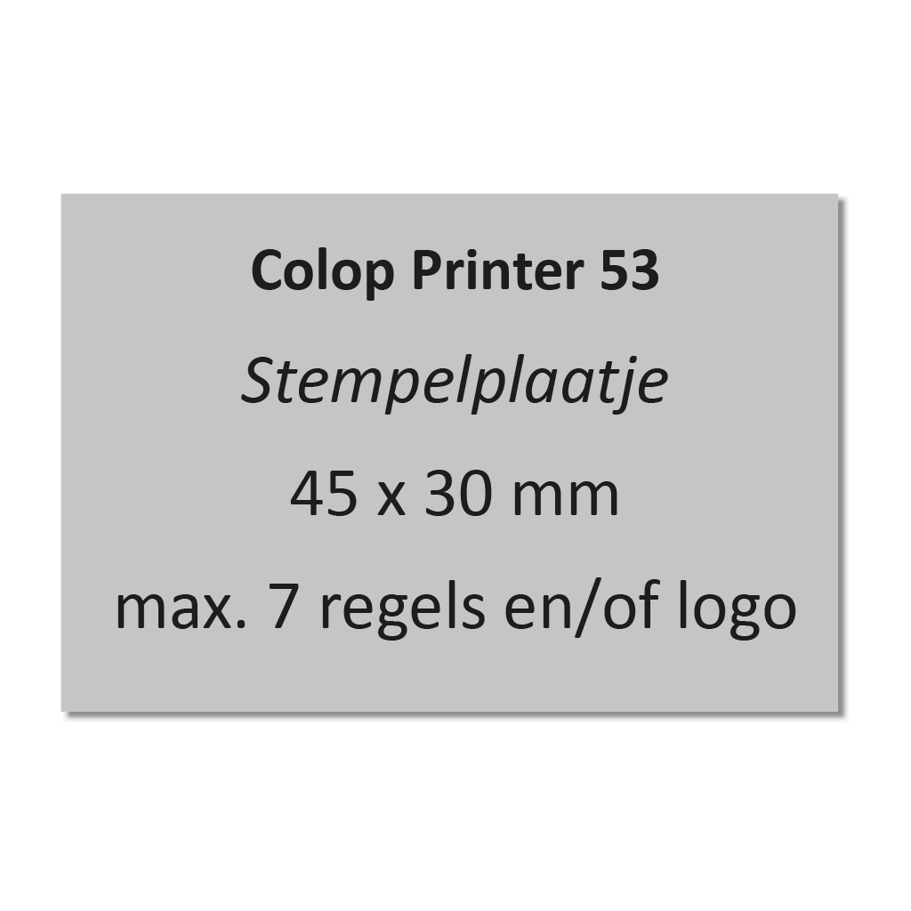 Stempel tekstplaatje Colop Printer 53