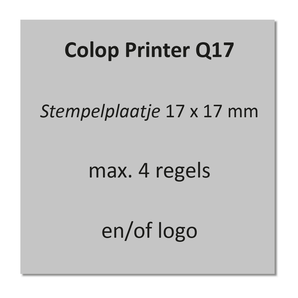 Stempelplaatje voor de Colop Printer Q17 | Bureaustempels.be