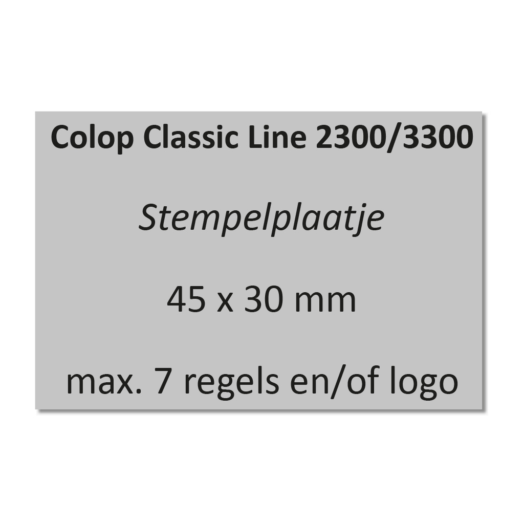Colop 2300 & 3300 stempelplaatje
