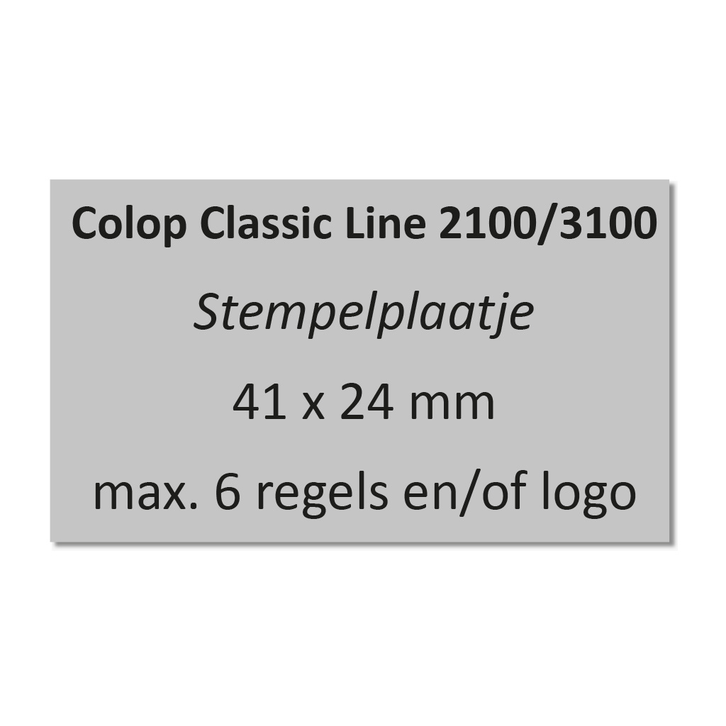 Stempelplaatje Colop Classic 2100 en Colop Expert 3100
