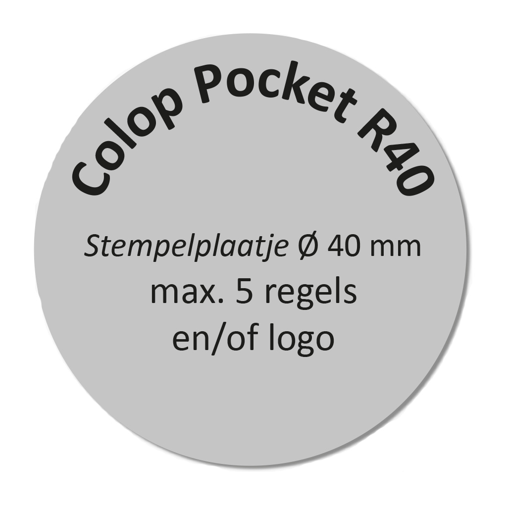 Tekstplaatje Colop Pocket Stamp R40